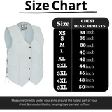 Women's White motorcycle Biker Club Concealed Carry Leather Vest