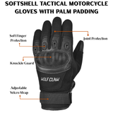 Softshell Tactical Motorcycle Gloves with Palm Padding