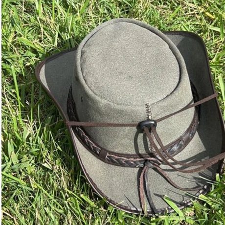 Western Denim Cowboy Hat with Braided Leather Band – Classic Style