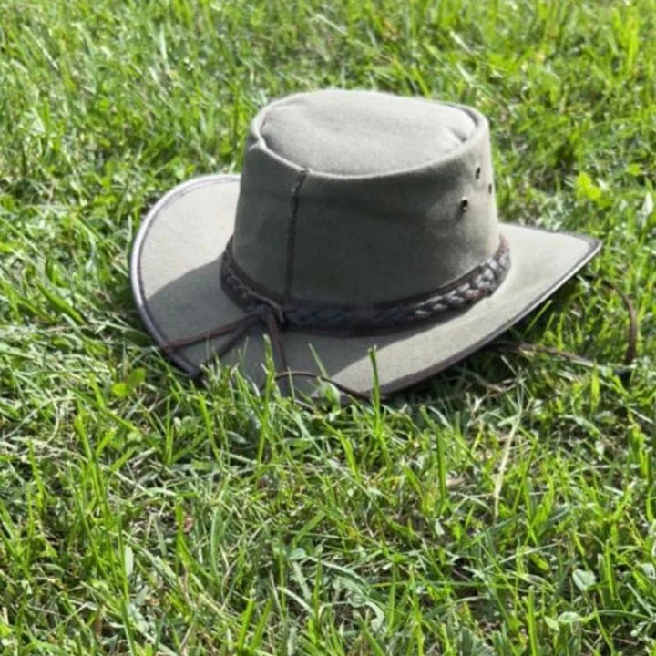 Western Denim Cowboy Hat with Braided Leather Band – Classic Style