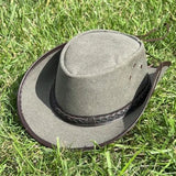 Western Denim Cowboy Hat with Braided Leather Band – Classic Style