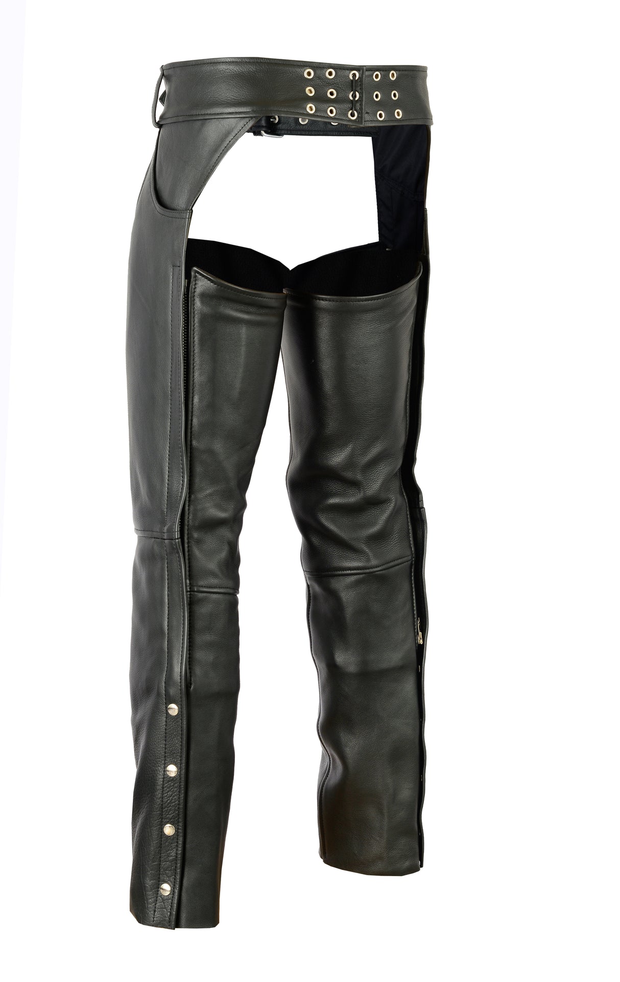 Classic Leather Chap Design with Jean Pocket Style