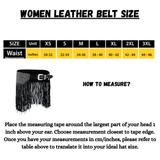 Women Black Tassel Bling Leather Hip Belt