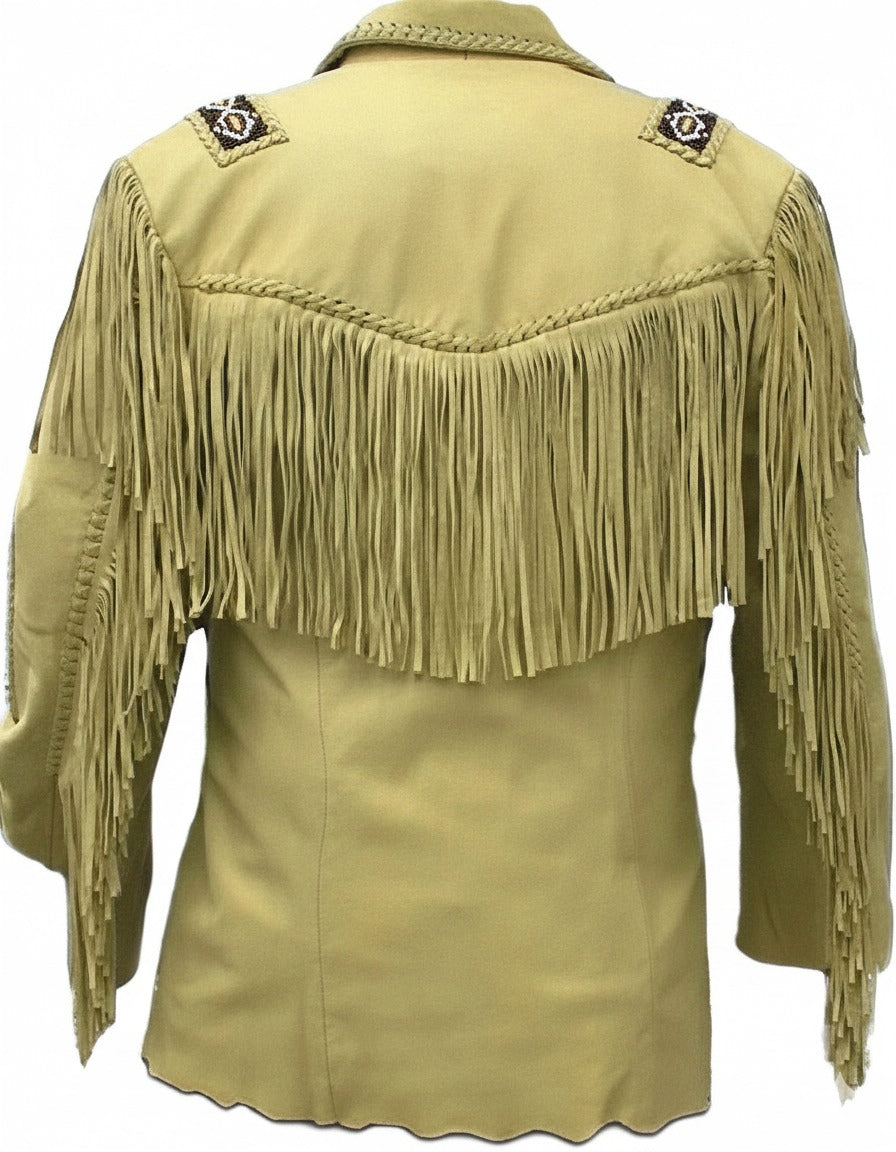 Men’s Western Suede Fringe Leather Jacket, Handmade Vintage Cowboy Rodeo Style, American Style