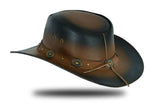 Large Brim Dual-Tone Genuine Cow Leather Unisex Cowboy Hat