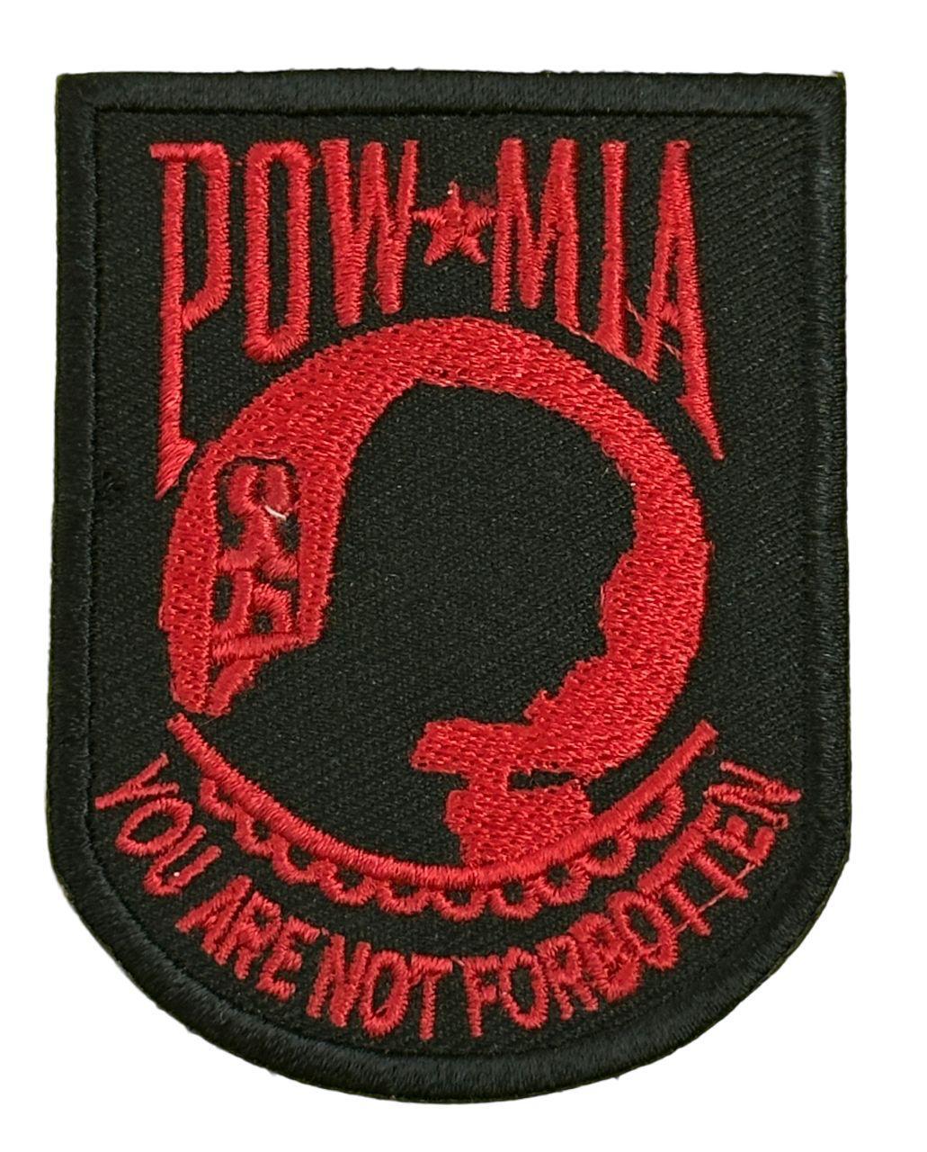 WCEP07 POW-MIA ( RED & BLACK ) MOTORCYCLE EMBROIDERY PATCH IRON ON PATCH	2.2 X 3	21