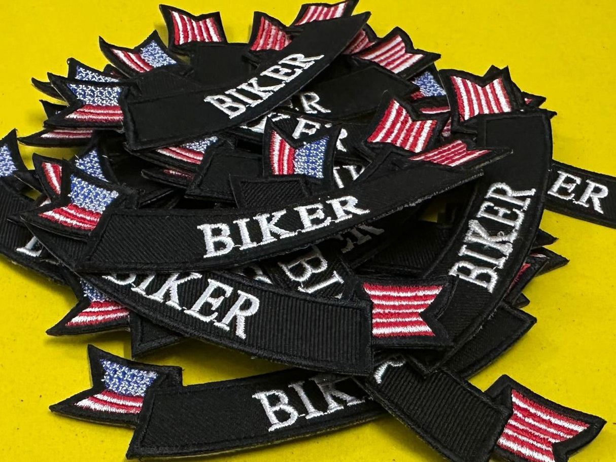 WCEP09 BIKER ( ROCKER WITH US FLAG ) MOTORCYCLE PATCHES IRON ON PATCH