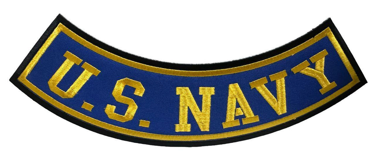 WCEP19 US NAVY ( ROCKER ) MOTORCYCLE PATCH EMBROIDERY IRON ON PATCH