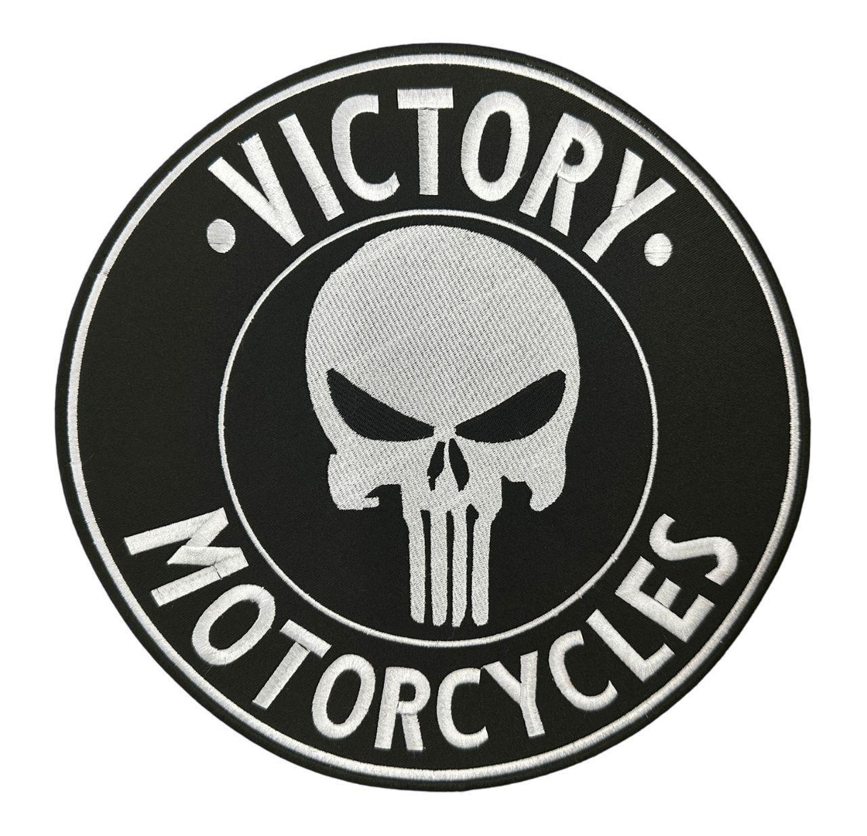 WCEP22 VICTORY MOTORCYCLE ( ROUND WITH SKULL MOTORCYCLE PATCH EMBROIDERY IRON ON PATCH