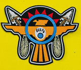 WCEP33 EAGLE WITH EYE & EGG ORANGE DESIGN MOTORCYCLE PATCH EMBROIDERY IRON ON PATCH
