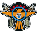 WCEP33 EAGLE WITH EYE & EGG ORANGE DESIGN MOTORCYCLE PATCH EMBROIDERY IRON ON PATCH