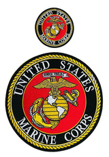 WCEP40 UNITED STATES MARINE ROUND 2 PC SET DESIGN MOTORCYCLE PATCH EMBROIDERY IRON ON PATCH