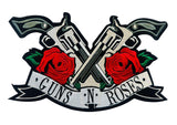 WCEP45 GUNS & ROSES ( BOTH SIDE PISTOLS ) DESIGN MOTORCYCLE PATCH EMBROIDERY IRON ON PATCH