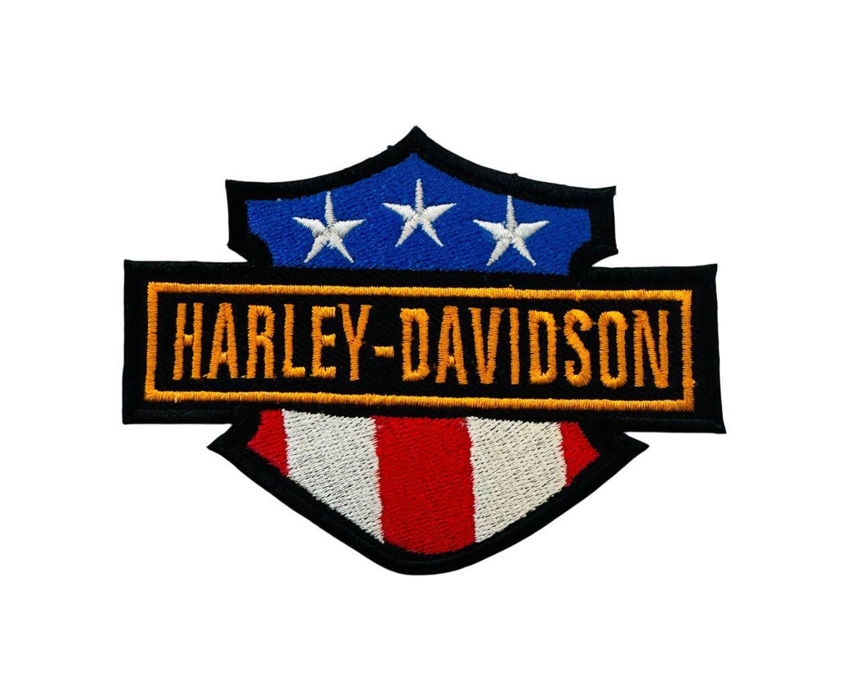 WCEP44 HARLEY DAVIDSON FLAG PATCH SMALL DESIGN MOTORCYCLE PATCH EMBROIDERY IRON ON PATCH