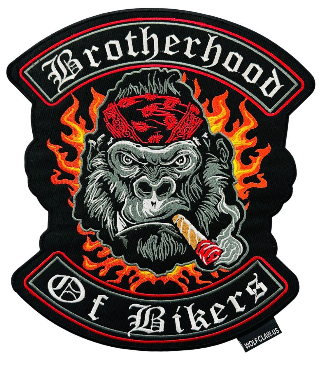 WCEP57 BROTHER HOOD OF BIKER RED DESIGN MOTORCYCLE PATCH EMBROIDERY IRON ON PATCH