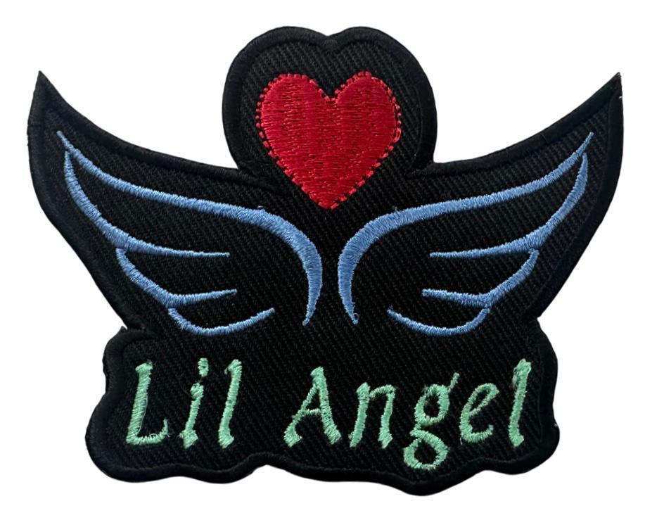 WCEP94 LIL ANGEL DESIGN MOTORCYCLE PATCH EMBROIDERY IRON ON PATCH