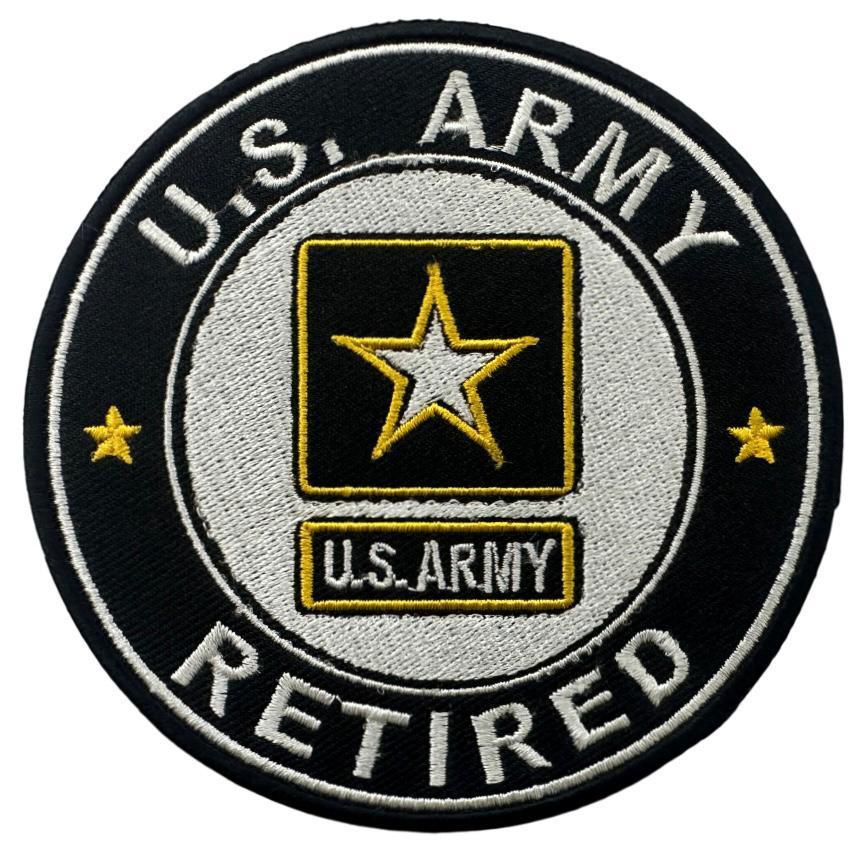 WCEP95 U.S ARMY RETIRED DESIGN MOTORCYCLE PATCH EMBROIDERY IRON ON PATCH
