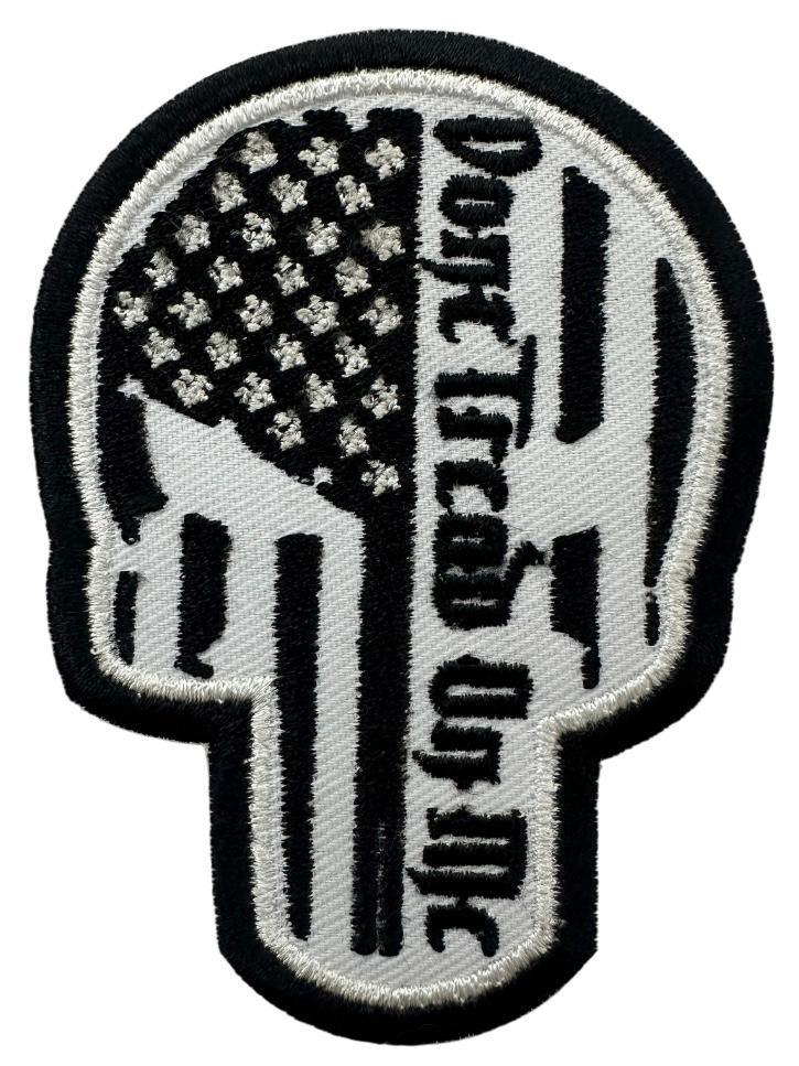 WCEP98 SKULL DON’T TREAD ON ME DESIGN MOTORCYCLE PATCH EMBROIDERY IRON ON PATCH