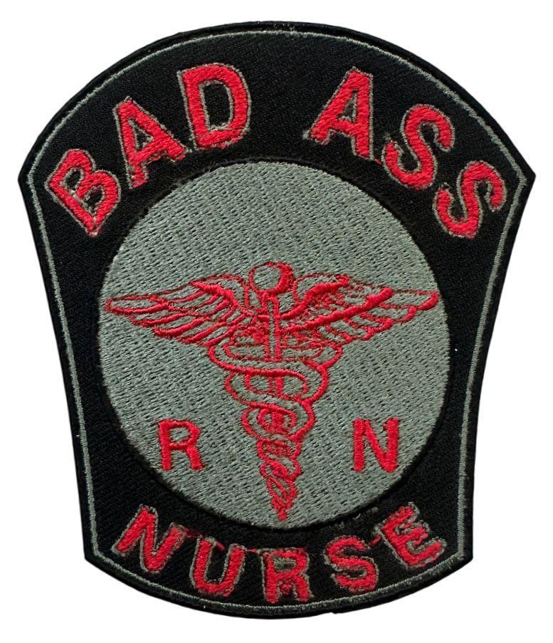 WCEP102 BAD A** NURSE RED DESIGN MOTORCYCLE PATCH EMBROIDERY IRON ON PATCH