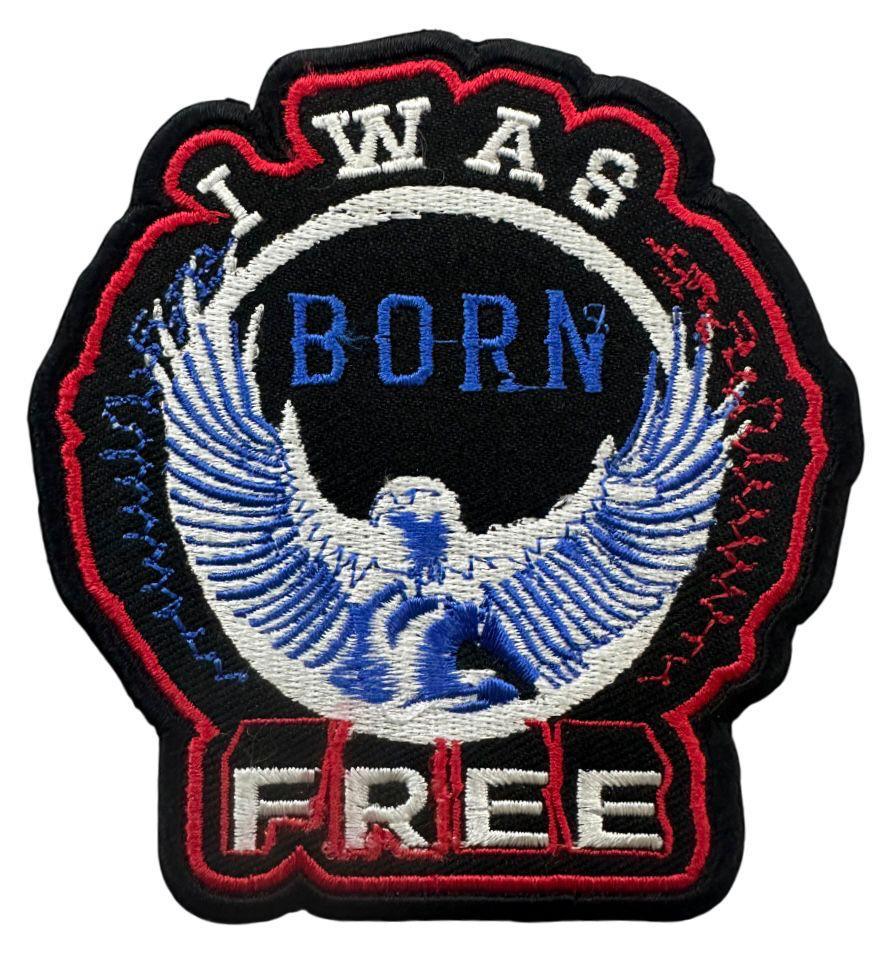WCEP103 I WAS BORN FREE DESIGN MOTORCYCLE PATCH EMBROIDERY IRON ON PATCH
