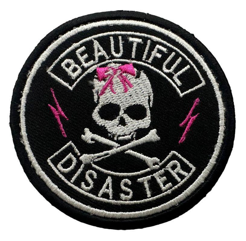 WCEP117 BEAUTIFUL DISASTER DESIGN MOTORCYCLE PATCH EMBROIDERY IRON ON PATCH
