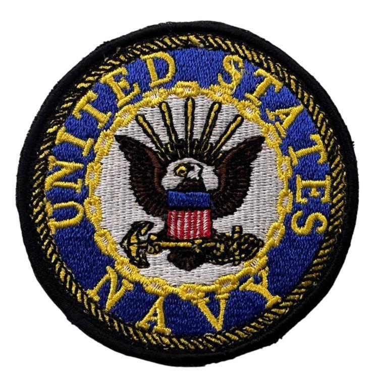WCEP118 UNITED STATES NAVY ROUND DESIGN MOTORCYCLE PATCH EMBROIDERY IRON ON PATCH