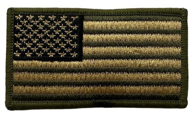 WCEP121 FLAG WITH GREEN OUTLIN DESIGN MOTORCYCLE PATCH EMBROIDERY IRON ON PATCH