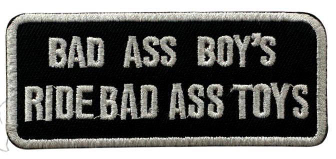 WCEP144 BAD A** BOY'S RIDE BAD A** TOYS DESIGN MOTORCYCLE PATCH EMBROIDERY IRON ON PATCH