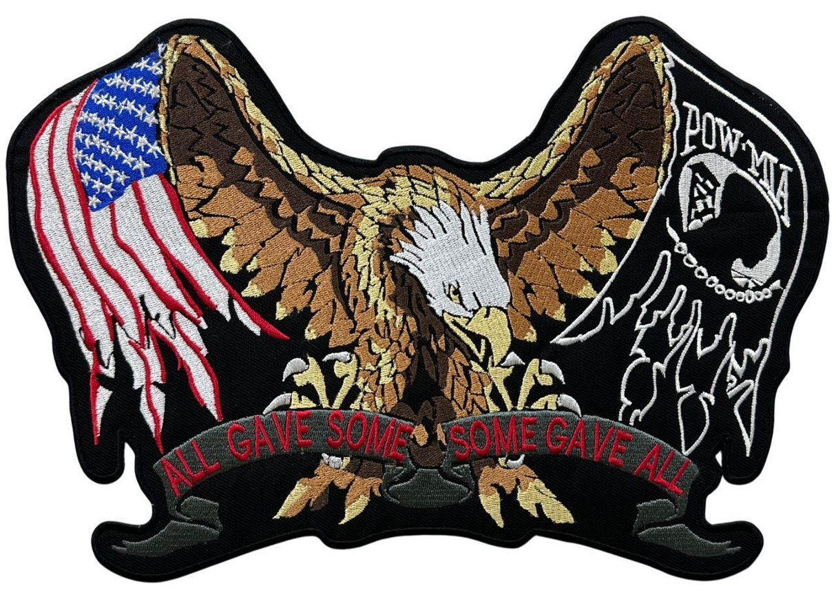 WCEP162 POW MIA EAGLE PATCH ALL GAVE SOME US FLAG PATRIOTIC MILTARY PATCH BACK PATCH, IRON ON PATCH, SEW ON PATCH