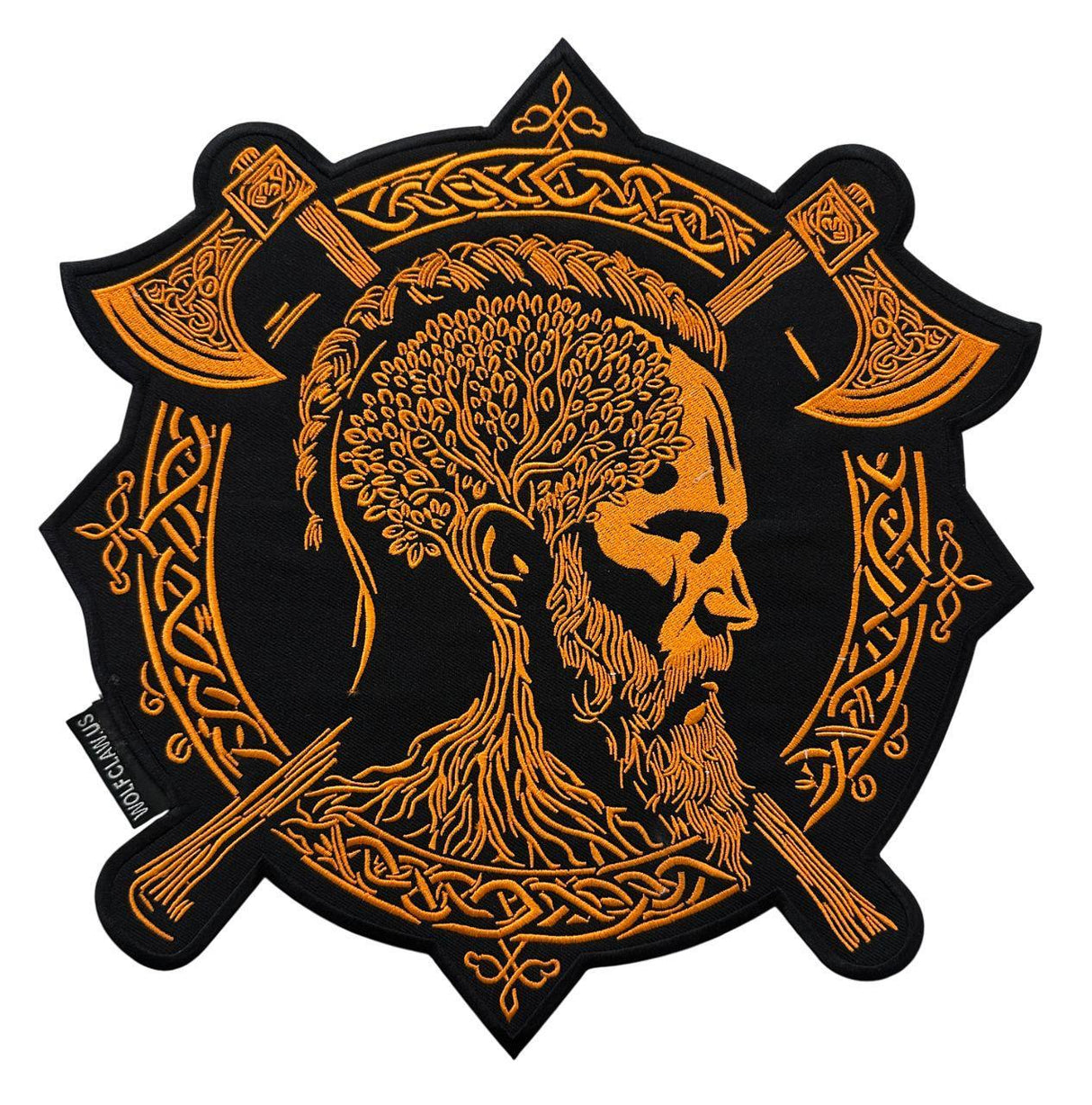 WCEP175 ODIN VIKING, VALHALLA EMBROIDERY PATCH SEW ON VALHALLA PATCH, CROSS VIKING EMBROIDERY PATCH IRON ON ( GOLDEN ON BLACK )