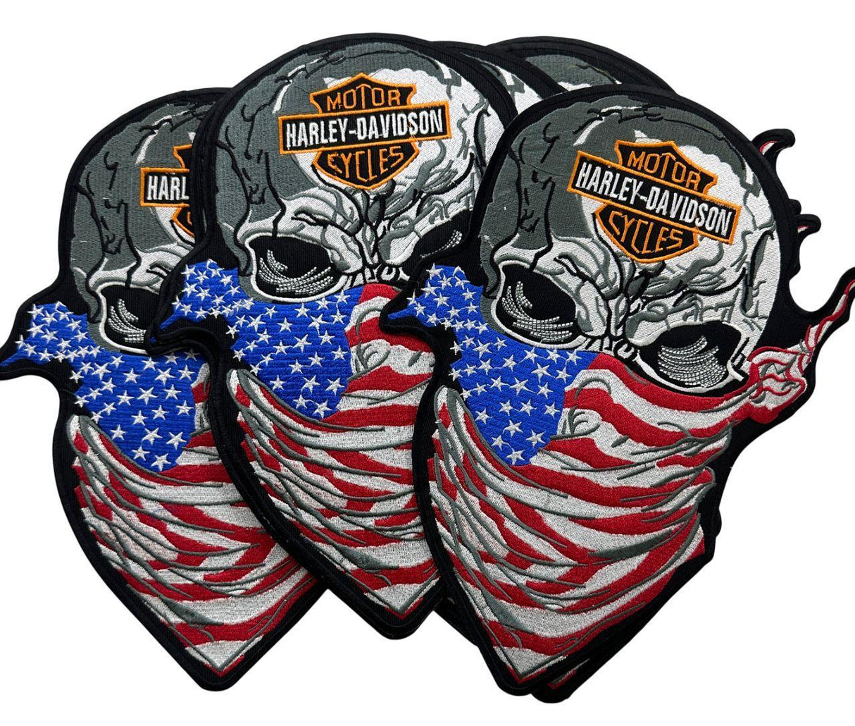 WCEP181 EMBROIDERED HARLEY SKULL SEW ON, IRON ON PATCH FOR BIKER, MOTORCYCLE VEST PATCH, BACK PATCH