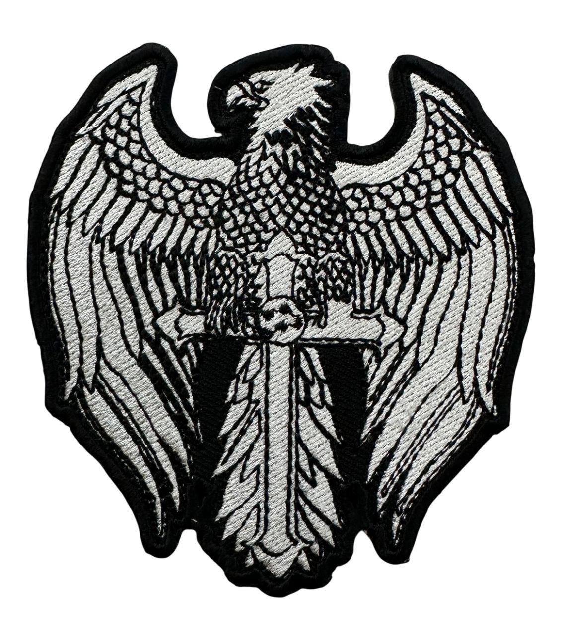 WCEP187 EAGLE LOGO EMBROIDERY PATCH SMALL 3.5X4 INCH PATCH, BALD EAGLE LOGO 3.5X4 INCH