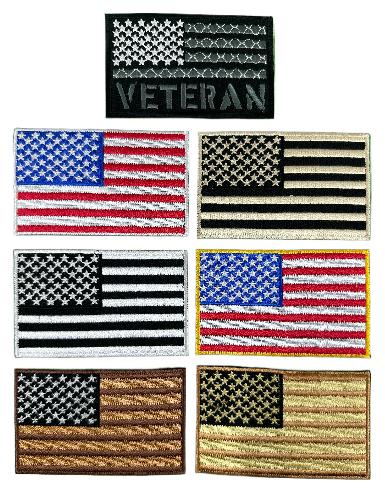 WCEP84 US Flag Embroidery Iron-On Patch – 2.2x3.5" | Multiple Colors - Patches - Front View