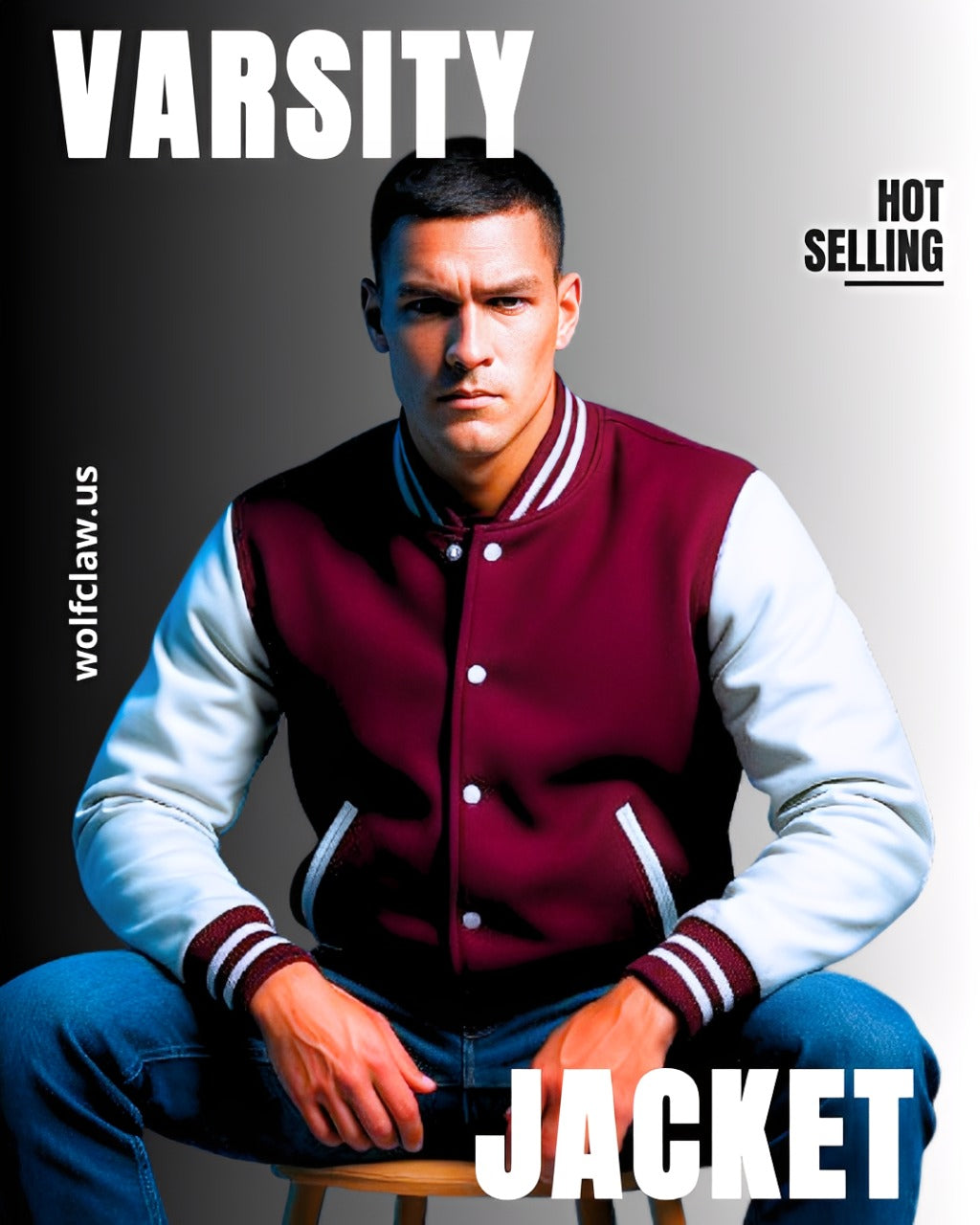 Maroon Wool & White Sleeves Leather Letterman Jacket