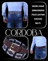 Bikers Hand Embroidered Polo Leather Gaucho Belts (CORDOBA)