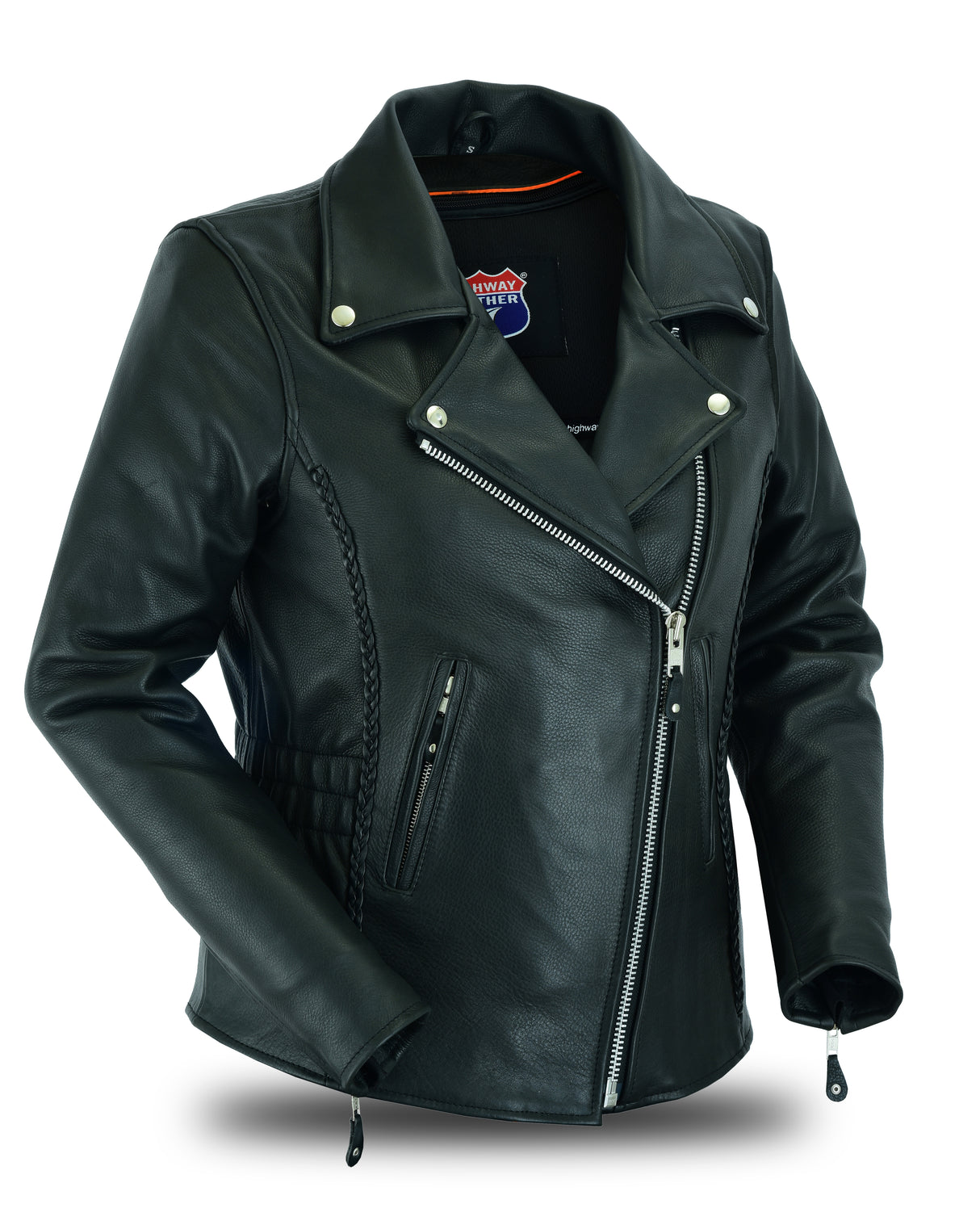 Women's Full Length Motorcycle Jacket with Side Stretch Gun Pocket