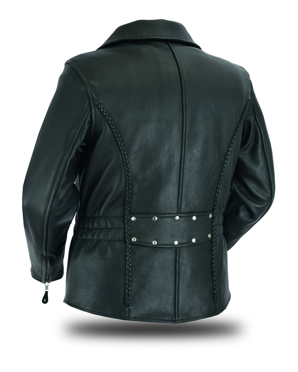 Women's Full Length Motorcycle Jacket with Side Stretch Gun Pocket