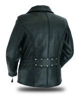 Women's Full Length Motorcycle Jacket with Side Stretch Gun Pocket