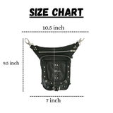 Black Drop Leg Fanny Waist Leather Thigh Bag