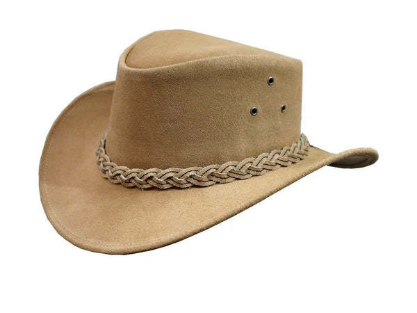 Classic Australian Bush Style Genuine Leather Hat for Men & Women