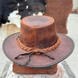 Crazy Leather Cowboy Outback Vintage Australian Hat