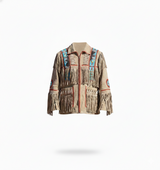 Premium Men’s Western Cowboy Suede Leather Jacket – Native American Fringed & Beaded Style