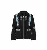 Men’s Suede Fringe Leather Jacket – Western Cowboy Native American Style Outerwear