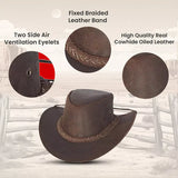Australian Leather Outback Bush Hat Unisex Cowboy Style Hat