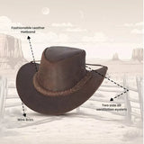 Australian Leather Outback Bush Hat Unisex Cowboy Style Hat
