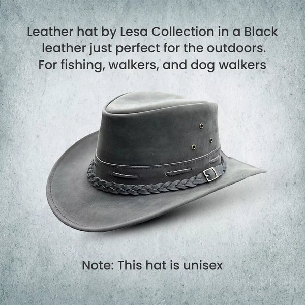 Australian Western Distressed Brown Leather Outback Bush Hat