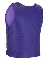 Passionate Purple Women Bullet Proof style Leather Motorcycle Vest-bikers Club