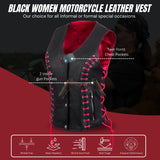 WCWV95841TPINKEYELET WOMEN SIDE LACE VEST M/O BUFFALO LEATHER PINK/BLK
