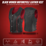 WCWV95841REDEYELET WOMEN SIDE LACE VEST M/O BUFFALO LEATHER Red/BLK