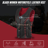 WCWV95841REDEYELET WOMEN SIDE LACE VEST M/O BUFFALO LEATHER Red/BLK